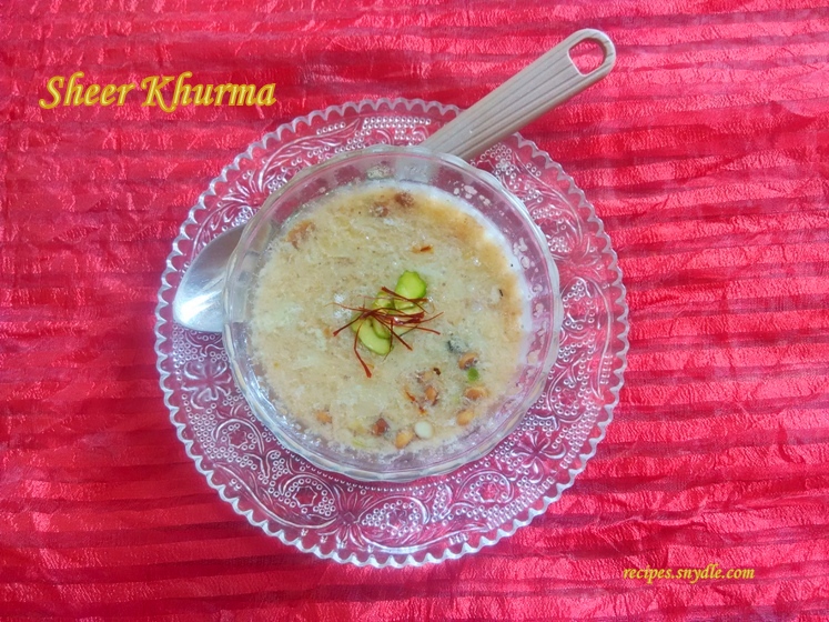 recipe of sheer khurma in english