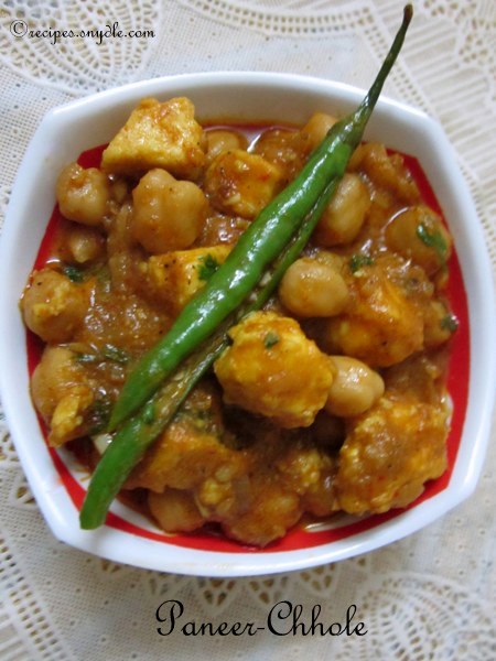 Paneer-Chhole Recipe – Yummy Recipes