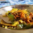 Garlicky Paneer and Veggies with Fried Noodles Recipe
