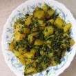 Aloo methi - potato with fenugreek leaves stir fry