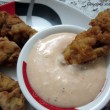 Fried Chicken Strips with Hot 'n' Sweet Cheese Dip
