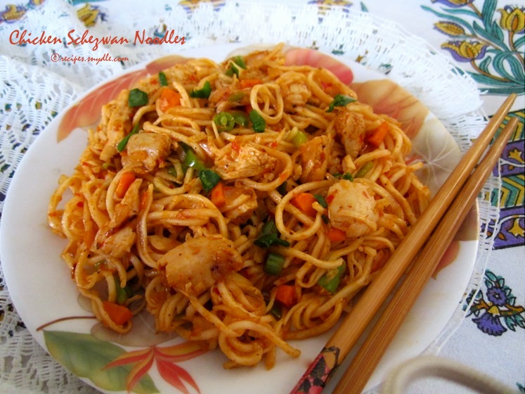 Chicken Schezwan Noodles Recipe