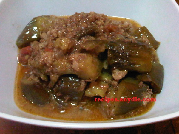 Sauteed Talong in Shrimp Paste (Ginisang Talong)
