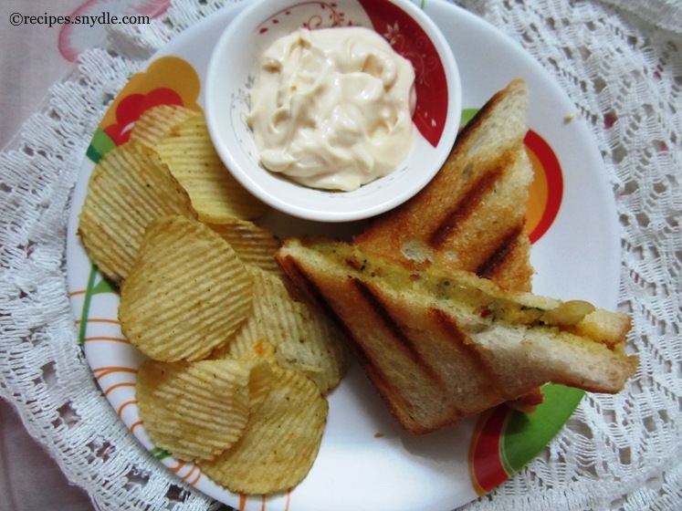 Aloo Masala Grilled Sandwich Recipe