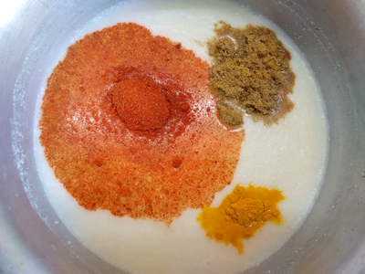 besan kadhi with buttermilk