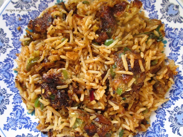 Vegetable Manchurian Fried Rice Recipe