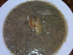 ginataang monggo with dried fish