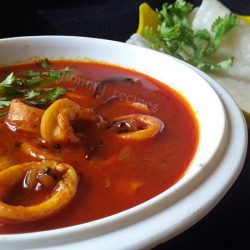 Squid in coconut milk gravy / Koonthal curry