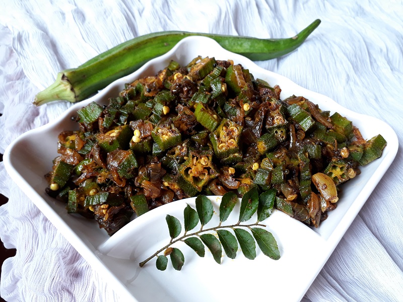 Lady finger pepper fry / okra / Bindi pepper fry recipe